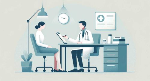 devoted medical consultation: tender illustration in muted tones